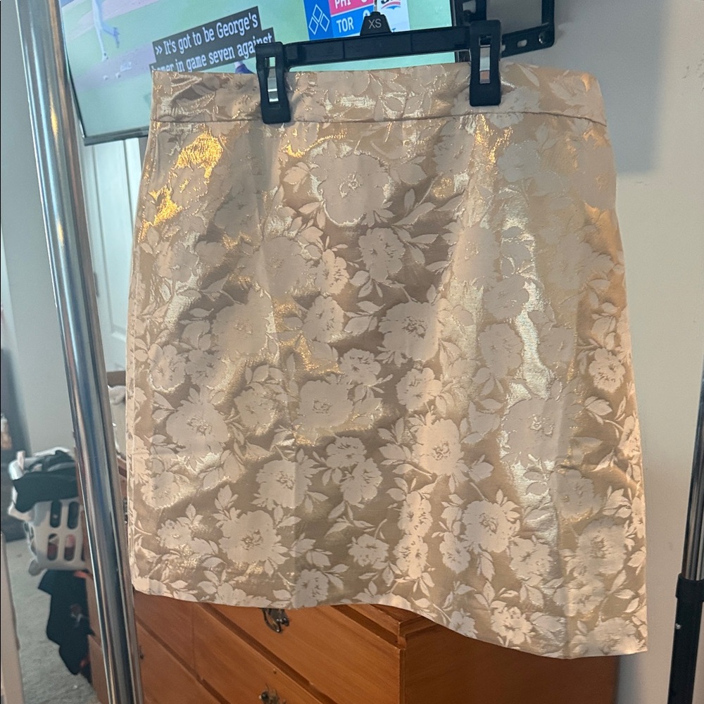 J. Crew Cream Floral Mini Skirt